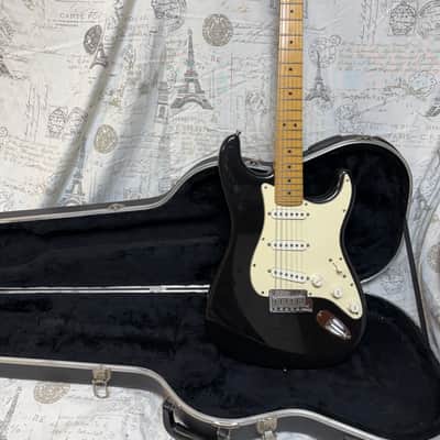 2001 Fender American Standard Stratocaster with Maple Fretboard Black Finish Original Case image 1