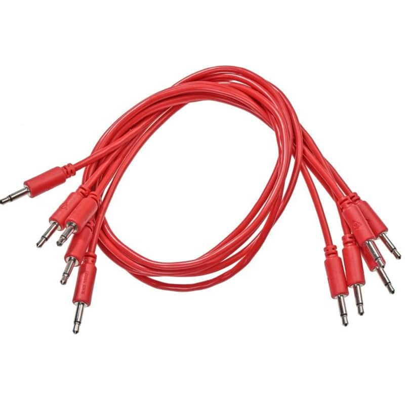 Black Market 3.5mm TS Mini-Jack Plug Patch Cables (50cm/red/pack of 5) image 1