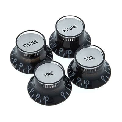 Gibson PRMK-010 Top Hat Knob With Metal Inserts Black/Silver image 1