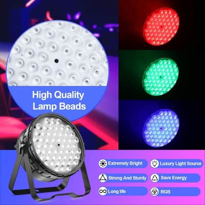 Stage Lights for Parties, 54x3W LED Par Light RGB, 5600Lumens DMX DJ Lights Sound Activated,Strobe Wash Lighting for Party, Wedding, Club, Concert and Festival image 2
