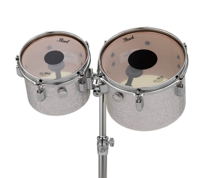 Pearl *Pre-Order* President Series 8x6" + 10x7" Silver Sparkle Concert Tom Drums Set w/Stand | NEW | Special Order | Authorized Dealer image 1