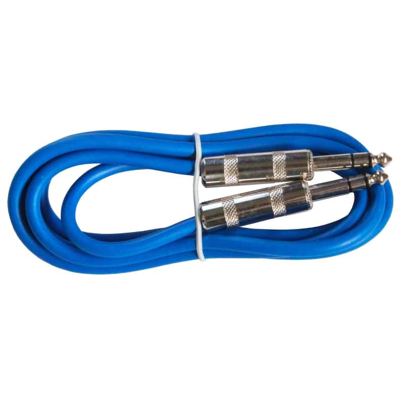 BLUE 3ft foot STEREO TRS 1/4 balanced audio cable shielded effects fx patch CORD image 1