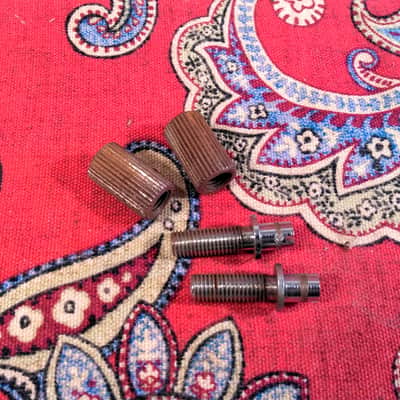 VINTAGE 1970 GIBSON (2) POINT (4) SADDLE BASS BRIDGE w/ POSTS & INSERTS image 10