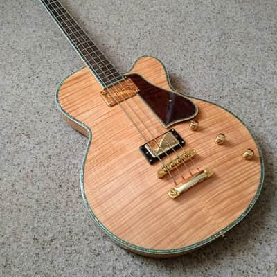 Peerless Smoked Bass Custom 2014 Flame Maple Natural Gloss, plus fitted hard case. image 1