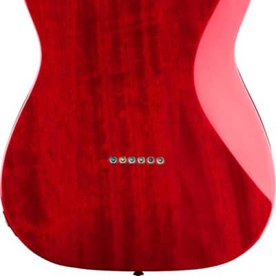 Squier Affinity Series Telecaster Flame Maple Top Crimson Red Transparent image 3