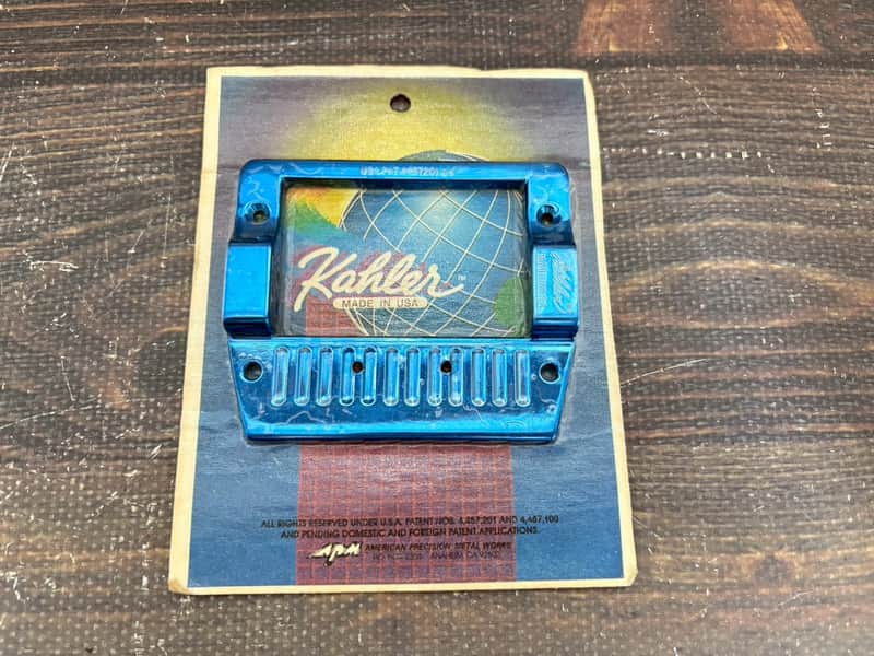 Unopened Kahler Tremolo Bridge Base Plate Metallic Blue MADE IN USA image 1