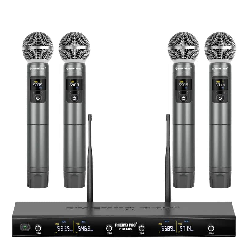 Phenyx Pro PTU-5200-4H | Quad Wireless Microphone System w/ Frequency Hopping NEW - STANDARD image 1