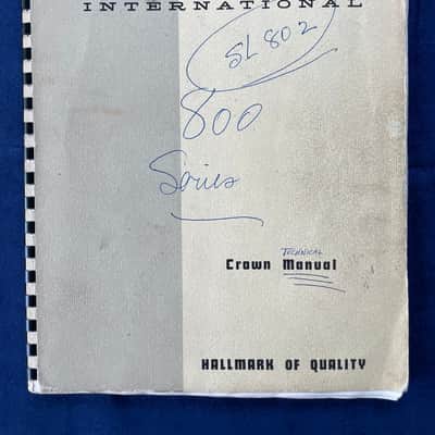 Vintage Crown 800 Series Audio Recorder Technical Manual SL802 image 1