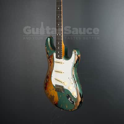 Fender Custom Shop 65 Stratocaster Super Heavy Relic Super Faded Aged  2025 - Sherwood Green Over 3 Tone Sunburst (COD 2141UG) image 5
