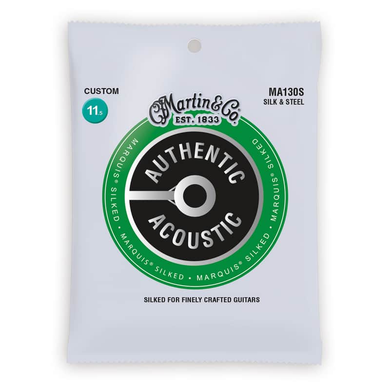 Martin MA130S Authentic Acoustic Marquis Silked Silk & Steel Folk Acoustic Guitar Strings - Custom (.115 - .47) image 1