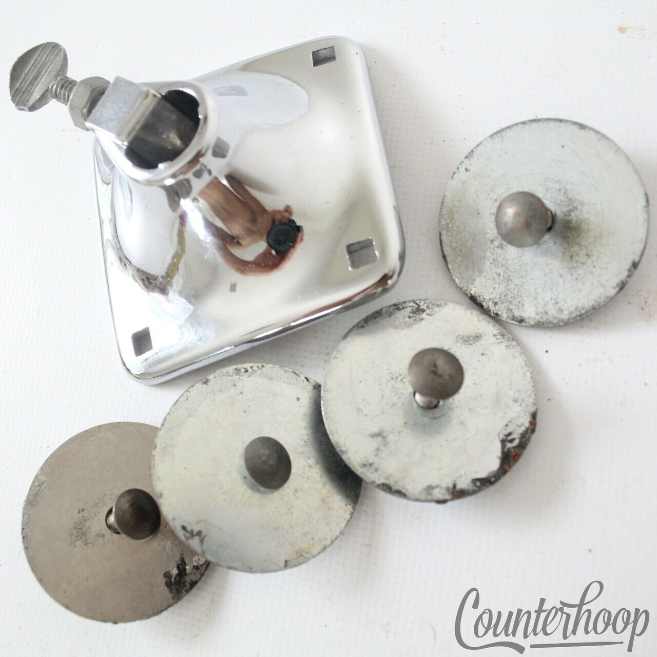 Slingerland Set-O-Matic Tom Drum Mount Arm Receiver Chrome Vintage USA 60s-70s — main photograph