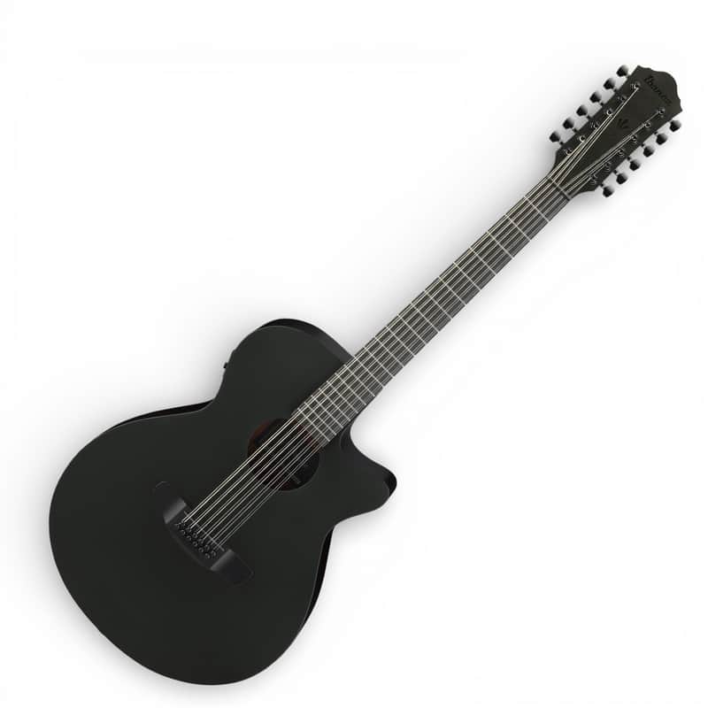 Ibanez AEG1221BOT AEG Series 12-String Acoustic-Electric Guitar, Black Out image 1
