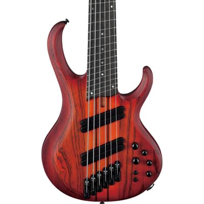 Ibanez BTB866MS Bass Workshop 6-String Electric Bass - Brown Topaz Burst Flat image 1