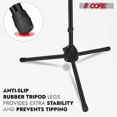 5 Core Mic Stand Floor Pair Universal 72" Height Adjustable Tripod Microphone Stands w Boom Arm image 6