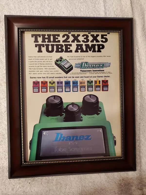 1982 Ibanez Guitars Promotional Ad Framed TS9 Tube Screamer Pedal & Others Original image 1