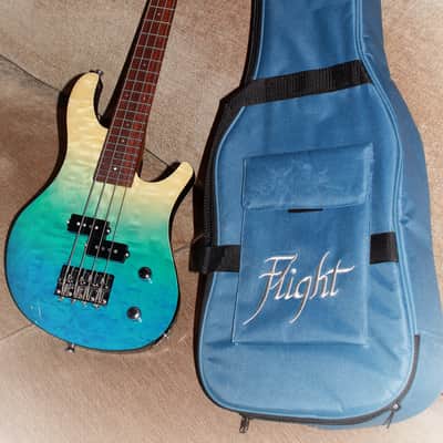 Flight Mini Bass TBL Trans-Blue Solidbody Electric Bass image 21