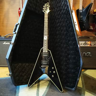 Schecter Black Jack Flying V ebony with Original Coffin Case image 1