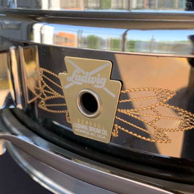 *RARE* 80's/90's Ludwig 3x13 Engraved Black Beauty #84 Piccolo Snare Drum w/ Hard Case image 4