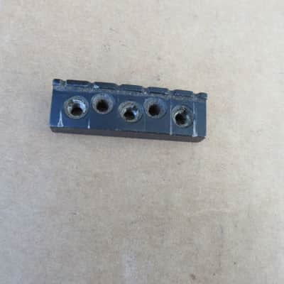 Vintage 1980s Black Locking Electric Guitar Nut Metal Black image 2