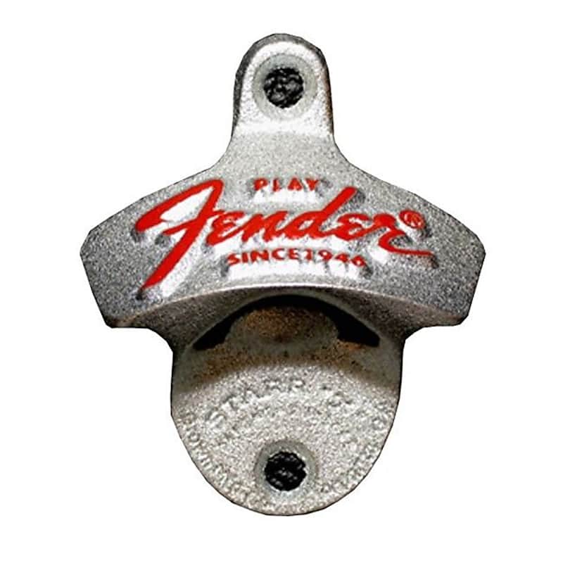 Fender Play Stationary Bottle Opener, Chrome/Red 2016 image 1