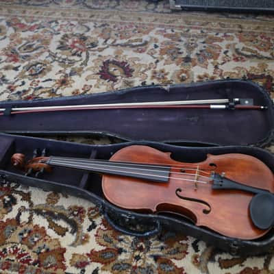 Vintage Violin with Case and Bow Full Sized image 10
