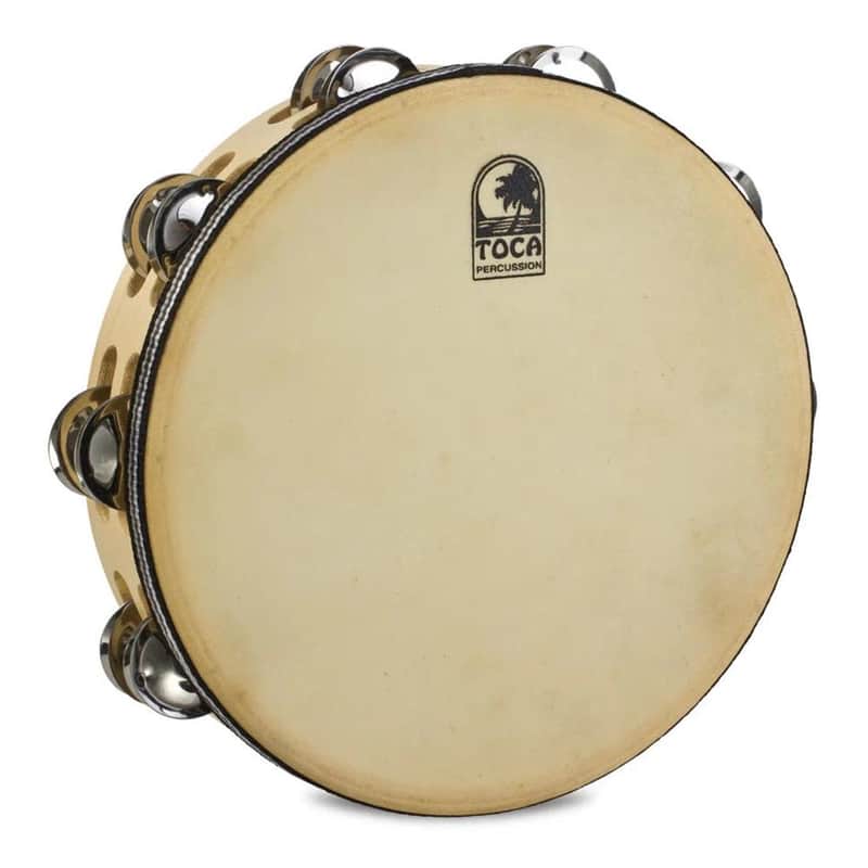 Toca Player's Wood Tambourine 10" Double Row w/Head image 1