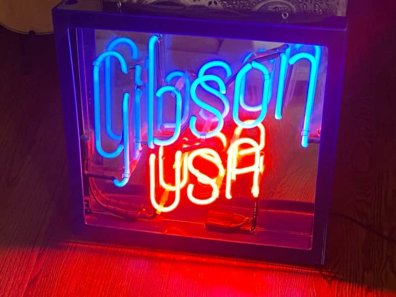 GIBSON 1980s Neon Dealer Sign!! ~ Blue Sign with Original Neon!!! image 1