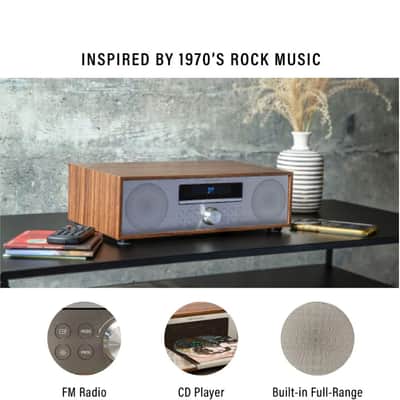 Crosley CR3501A Fleetwood Clock Radio & CD Player With Bluetooth -Walnut -NEW image 3