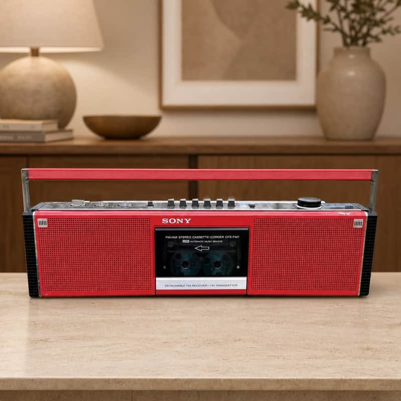 Sony CFS-FM7 Super Rare 2 in 1 Vintage Boombox Warranty Detachable Radio image 1