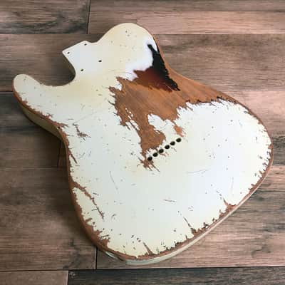 Made to Order - FRANCHIN Mars guitar body Relic Aged 100% Nitro Lacquer COLOR OVER COLOR (Butterscotch/ Sunburst/ Black/ White/ Blue/ Green/ Yellow/ Red/ Pink/ Burgundy/ Purple/ Gold/ Silver, etc.) Basswood Poplar Telecaster-Tele-T-Style Made in Italy image 19