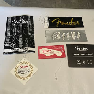 2000's Fender Stratocaster Guitar Warranty Brochures, Bumper Stickers, Case Candy, etc. image 1