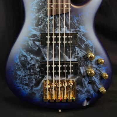 Ibanez SR305EDX SR Standard 5-String Bass, Gold Hardware, Cosmic Blue Frozen Matte image 2