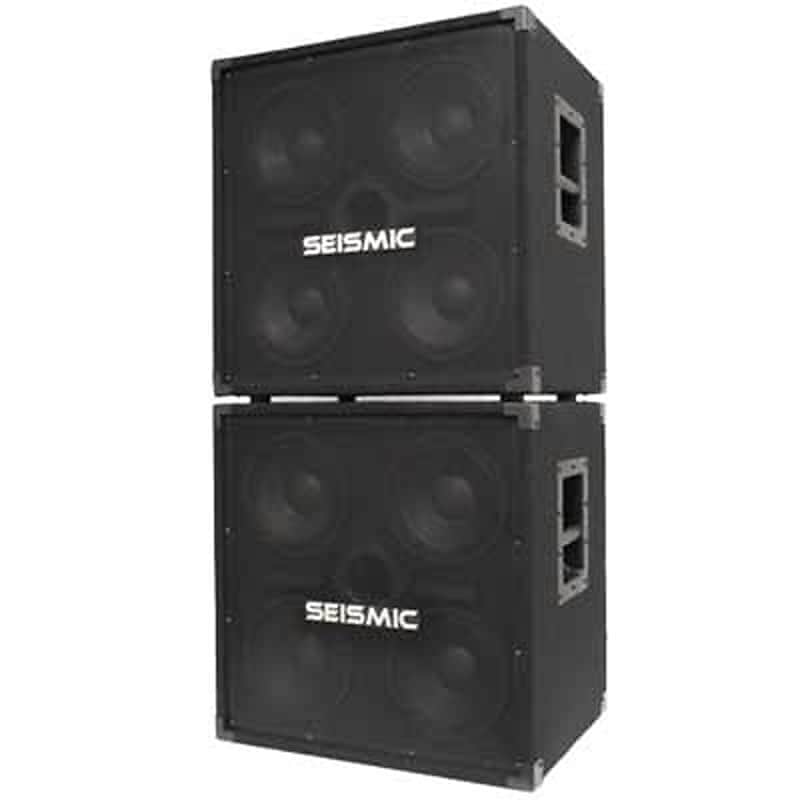 Pair of SEISMIC AUDIO 4x8 Bass Guitar Speaker Cabinets 300 Watts Each NEW image 1
