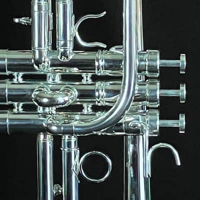 BERKELEY Raw Brass STD Eb/D Trumpet w/ Extra Silver D Bell 2019ish - SILVER PLATED image 9