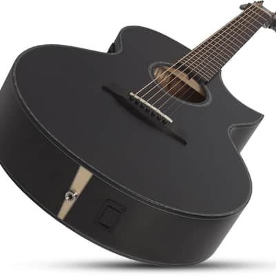 Schecter Orleans Stage-7 Acoustic Electric Guitar - Satin See Thru Black (3709) image 7