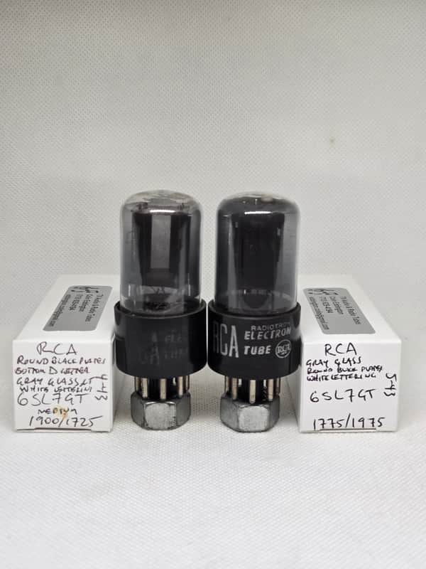 RCA 6SL7GT Black Plate Gray Glass Matched Pair NOS 6SL7 image 1