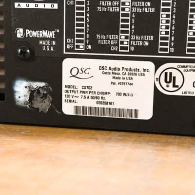 QSC CX702 2-Channel 700W Power Amplifier CG0103B image 10