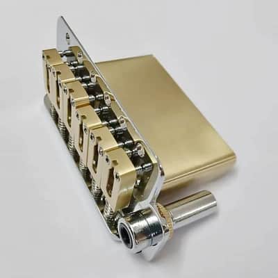 Brass Saddles Guitar Stratocaster Strat Style Bridge with Brass Block image 2