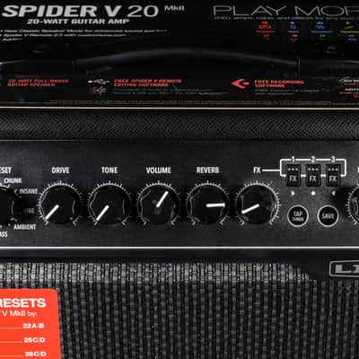 Line 6 Spider V 20 MkII 20-Watt 1x8" Digital Modeling Guitar Combo - Black image 4