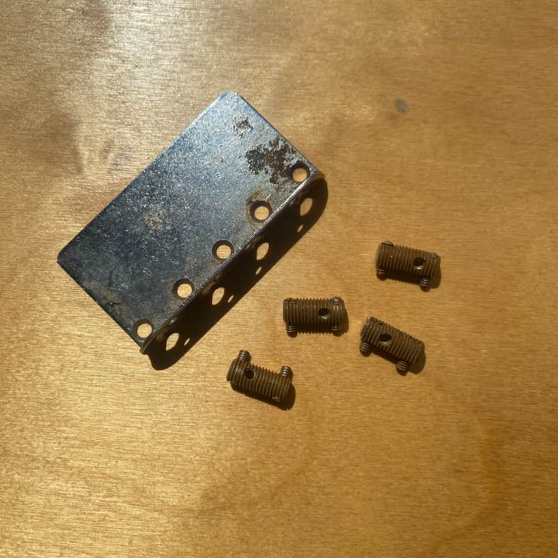 Vintage Pre-CBS Fender Bridge Plate and saddles - Precision Jazz image 1