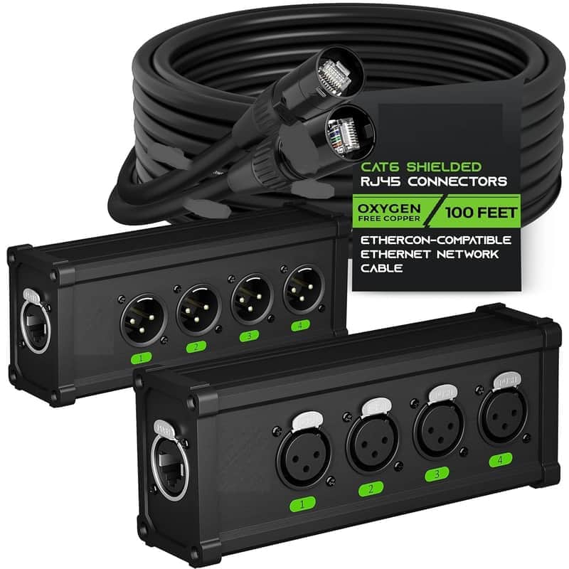 100ft EtherCon-Compatible Cable & 4CH Extender image 1