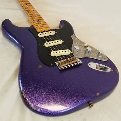 Fender Custom Shop B1 Limited Edition Poblano II Strat Relic Electric Guitar, Purple Sparkle W/ Case image 7