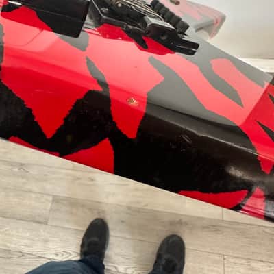 Hamer Vector Flying V 1985 - Red and Black Zulu Bengal Tiger Finish Electric GUI image 19