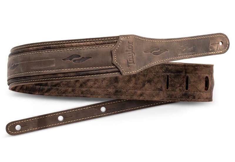 Taylor 4114-25 2.5" Element Guitar Strap - Dark Brown Distressed Leather image 1