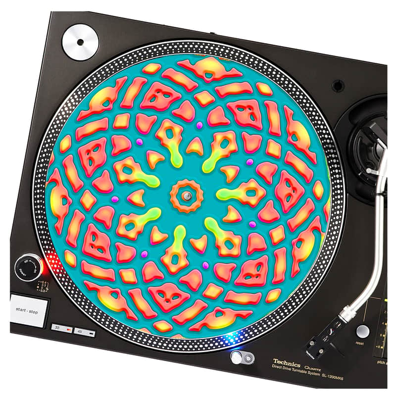Sunshine Design Aqua Neon DJ Turntable Slipmat Glow under Black Light for LP Vinyl Record image 1