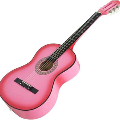 38" Pink Acoustic Guitar Combo Kit for Kids Teenagers Beginners Music Lovers Starter with Gig Bag, Strap, Extra Set Strings, Pitch Pipe and Pick(Pink) image 3