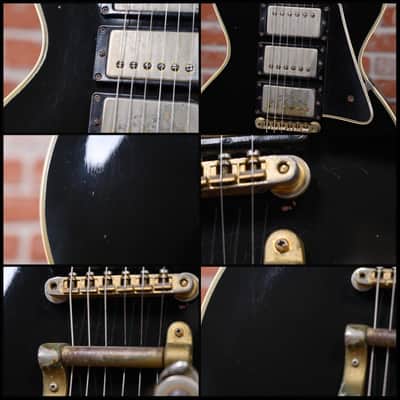 Gibson Les Paul Custom 3-Pickup with Bigsby Ebony 1960 w/Hardshell Case (Refin/Refret/Headstock Repair) image 14