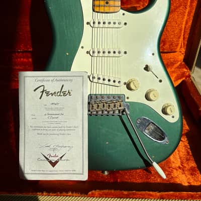 Fender Custom Shop Limited Edition NAMM '55 Stratocaster Journeyman Relic 2017 - Faded Aged Sherwood Metallic image 2