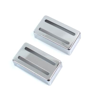 2x Two-slot Humbucker cover for Filtertron style guitar pickup ,Metal chrome