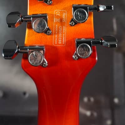 IYV IVRK-20 Semi-Hollow Electric Guitar Cherry Sunburst w/ Upgraded Bone Nut image 10